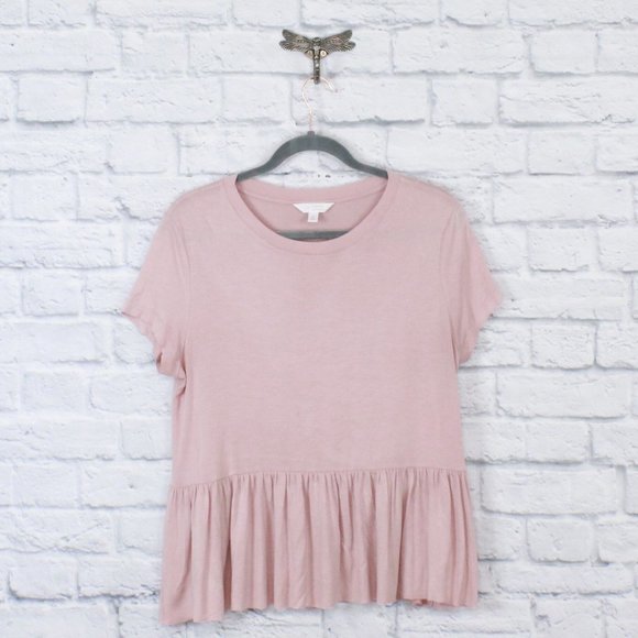 LC Lauren Conrad Tops - LAUREN CONRAD Ruffle Waist Tops Shirt Size M